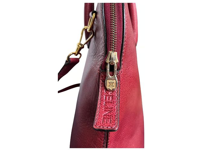 Céline Bolide Modell Tasche - Handtragbar oder Schultergurt - Bordeauxfarbe Rot - Ansicht 4