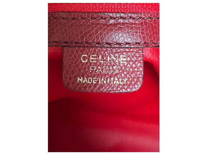 Céline Bolide Modell Tasche - Handtragbar oder Schultergurt - Bordeauxfarbe Rot - Ansicht 9