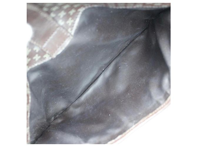 Céline Bolsa de Ombro Celine Macadam em Couro Marrom com Padrão Dourado de 1900 - 2000 - vista 12