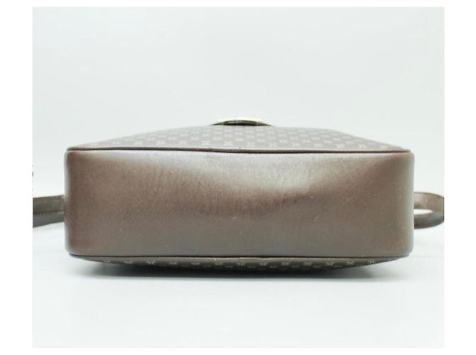 Céline Bolsa de Ombro Celine Macadam em Couro Marrom com Padrão Dourado de 1900 - 2000 - vista 3
