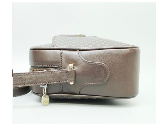 Céline Bolsa de Ombro Celine Macadam em Couro Marrom com Padrão Dourado de 1900 - 2000 - vista 5