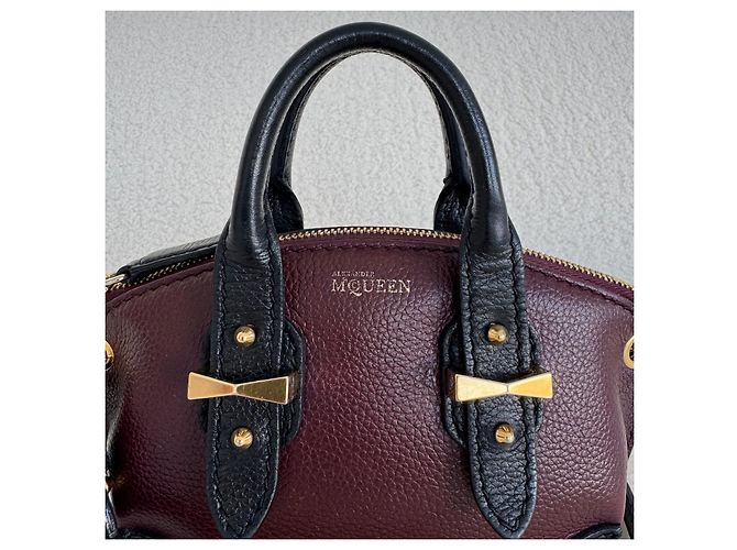 Mini Shopper Leggenda Alexander McQueen Nero Bordò - vista 5