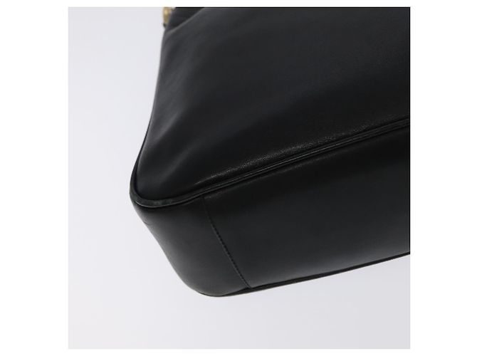 Borsa a mano in pelle GUCCI Bamboo 2 vie nera oro 001 3754 1638 Auth ti2587 - vista 14