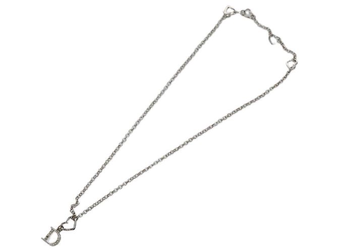 Collana Christian Dior metallo Argento Auth am7443 - vista 2