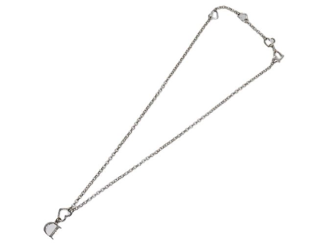 Collana Christian Dior metallo Argento Auth am7443 - vista 4