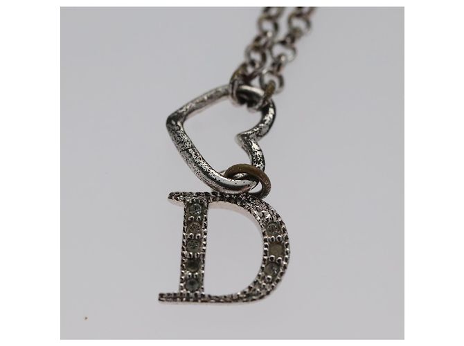 Collana Christian Dior metallo Argento Auth am7443 - vista 5