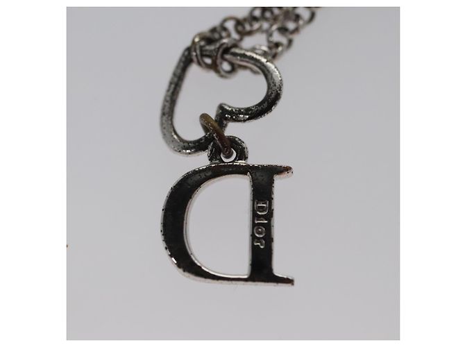 Collana Christian Dior metallo Argento Auth am7443 - vista 6