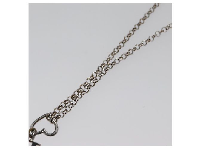 Collana Christian Dior metallo Argento Auth am7443 - vista 7