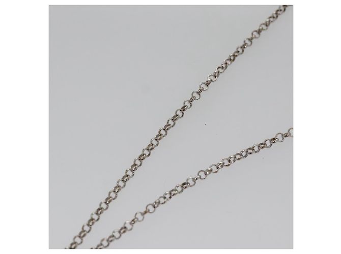 Collana Christian Dior metallo Argento Auth am7443 - vista 8