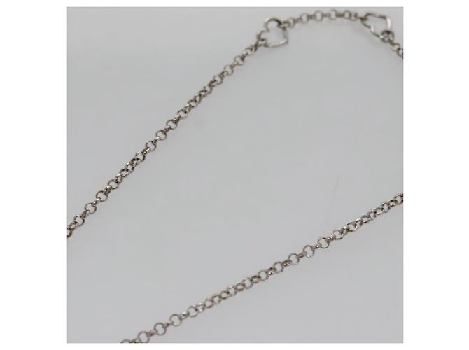 Collana Christian Dior metallo Argento Auth am7443 - vista 9
