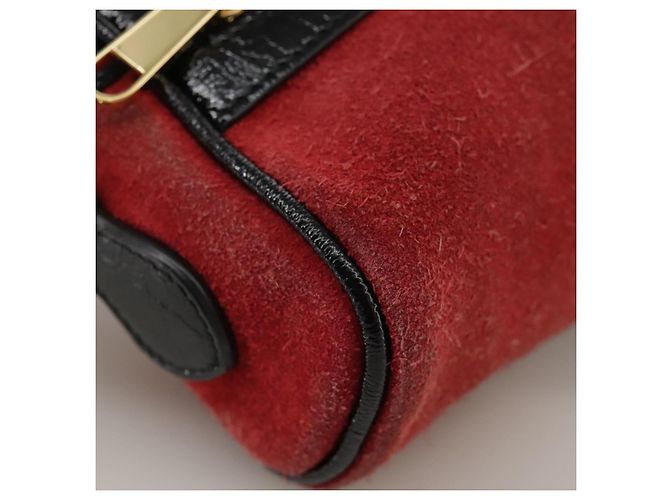 Borsa a spalla GUCCI Sherry Line in suede rosso navy Auth mr825 Blu navy - vista 14