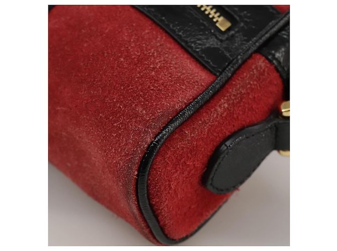 Borsa a spalla GUCCI Sherry Line in suede rosso navy Auth mr825 Blu navy - vista 15