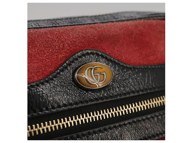 Borsa a spalla GUCCI Sherry Line in suede rosso navy Auth mr825 Blu navy - vista 17