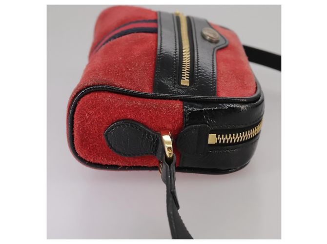 Borsa a spalla GUCCI Sherry Line in suede rosso navy Auth mr825 Blu navy - vista 4