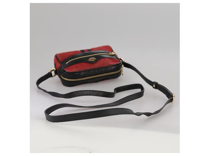 Borsa a spalla GUCCI Sherry Line in suede rosso navy Auth mr825 Blu navy - vista 7
