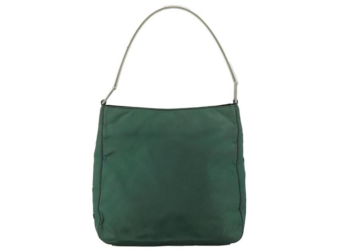 Borsa a Spalla PRADA in Nylon Verde Auth ep7022 - vista 13