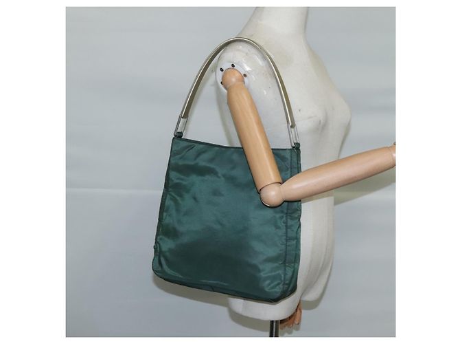 Borsa a Spalla PRADA in Nylon Verde Auth ep7022 - vista 23