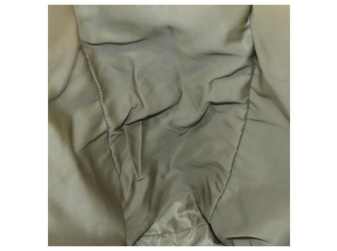 PRADA Borsa Tote Nylon Beige Argento Auth mr836 - vista 18