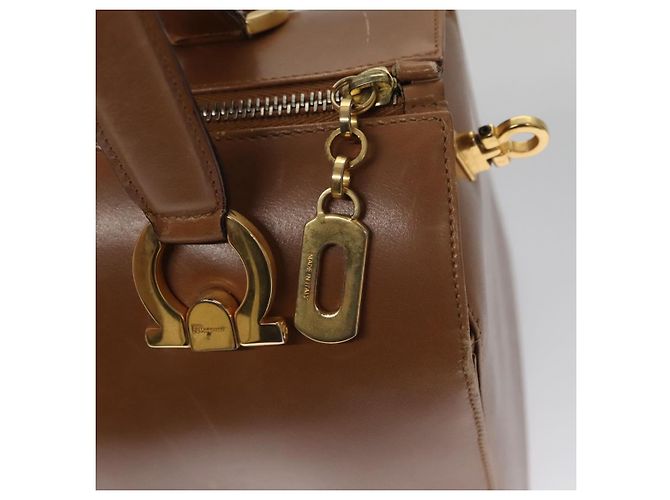Borsa Boston in pelle beige oro Salvatore Ferragamo Auth ti2472 D'oro - vista 10