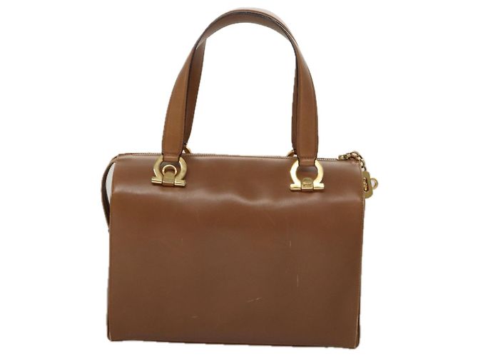 Borsa Boston in pelle beige oro Salvatore Ferragamo Auth ti2472 D'oro - vista 2