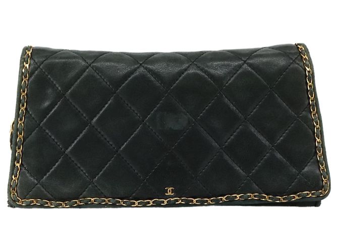 Borsa a spalla con catena CHANEL in pelle nera CC Auth 106420 Nero - vista 13