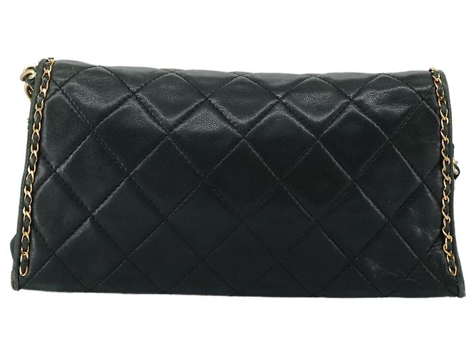 Borsa a spalla con catena CHANEL in pelle nera CC Auth 106420 Nero - vista 2