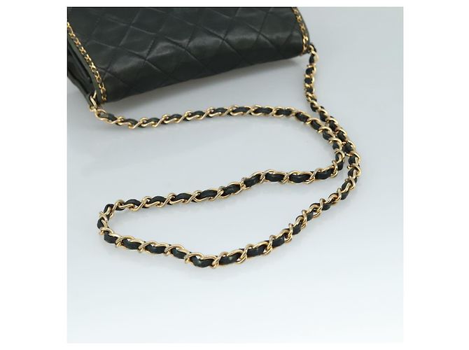 Borsa a spalla con catena CHANEL in pelle nera CC Auth 106420 Nero - vista 7