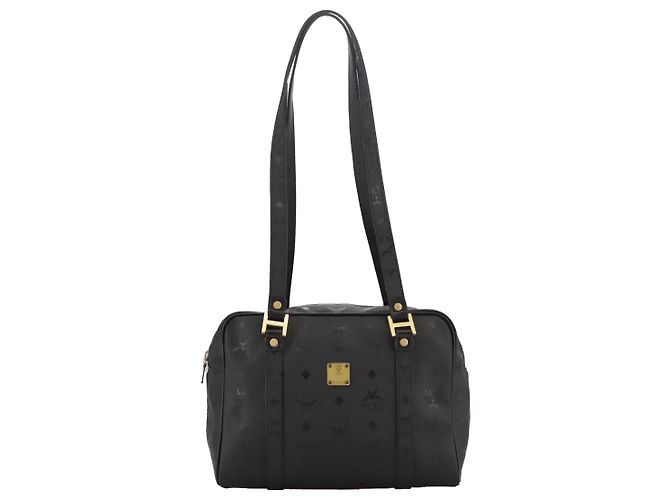 Borsa a spalla MCM Vicetos Logogram PVC Nera Auth 104709 Nero - vista 13