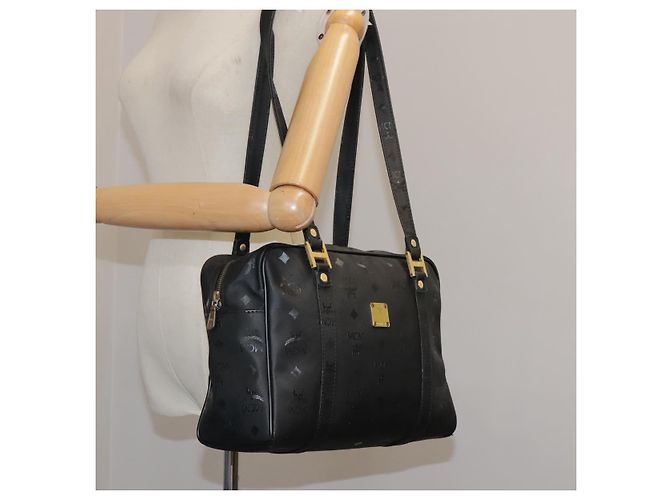 Borsa a spalla MCM Vicetos Logogram PVC Nera Auth 104709 Nero - vista 20