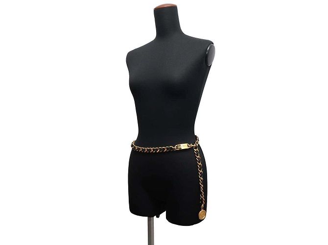 Cinturón de cadena Chanel 31 Cambon moneda marca Coco Negro - vista 4