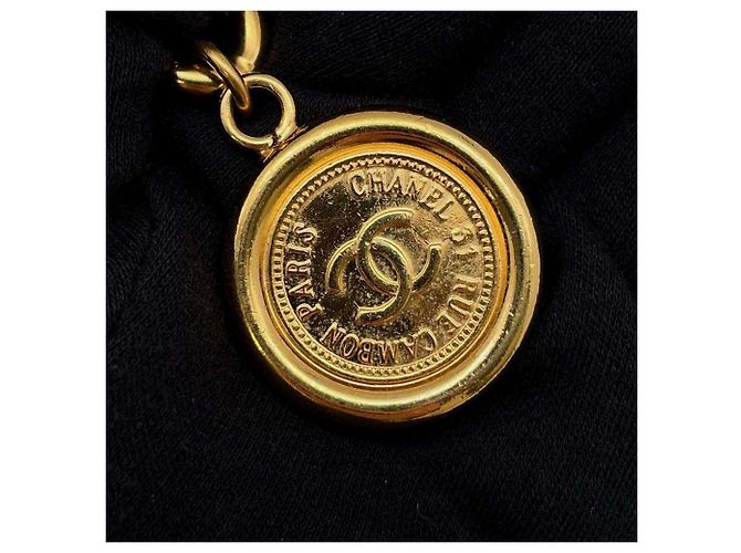 Cinturón de cadena Chanel 31 Cambon moneda marca Coco Negro - vista 5