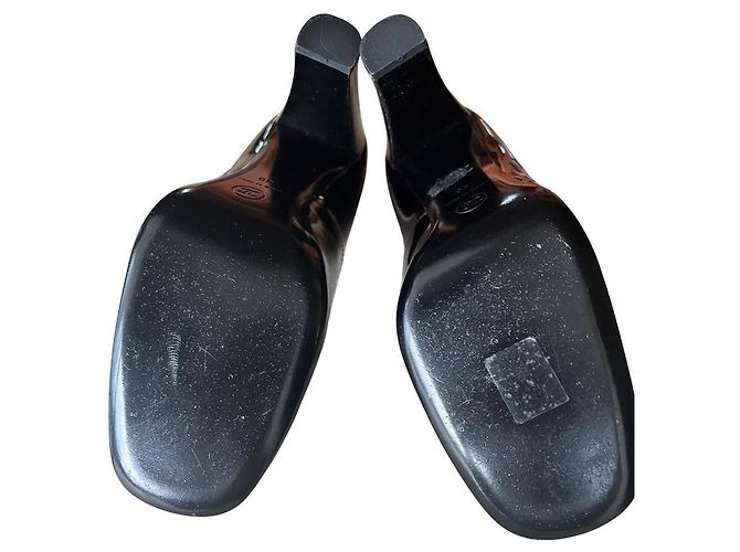 Décolleté Chanel in vernice nera Nero - vista 7