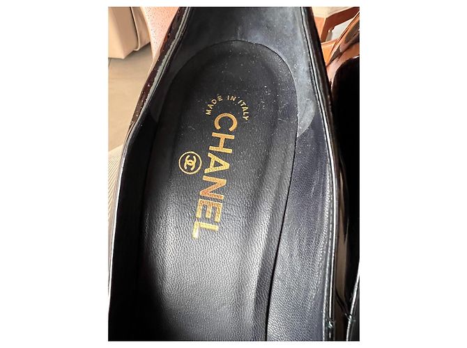 Décolleté Chanel in vernice nera Nero - vista 9