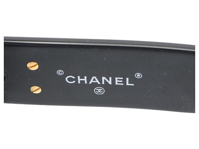 Gafas de sol Chanel Ovaladas Negras con logo CC dorado 0014 Negro - vista 6