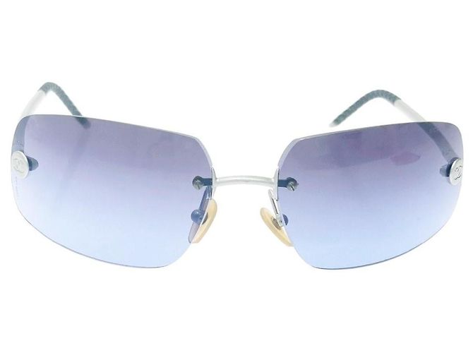 Occhiali da sole Chanel senza montatura viola blu argento 4035 Porpora - vista 2
