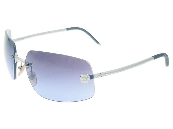 Occhiali da sole Chanel senza montatura viola blu argento 4035 Porpora - vista 3