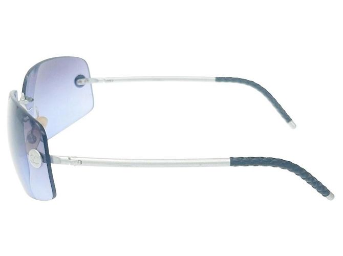 Occhiali da sole Chanel senza montatura viola blu argento 4035 Porpora - vista 7