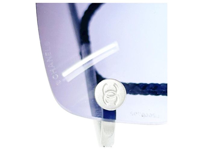 Occhiali da sole Chanel senza montatura viola blu argento 4035 Porpora - vista 8