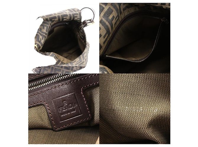 Borsa a spalla Mamma Baguette Fendi Zucca marrone oro D'oro - vista 10