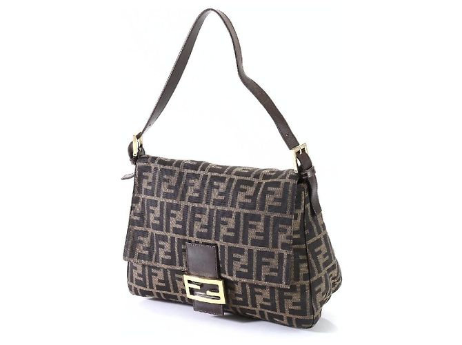 Borsa a spalla Mamma Baguette Fendi Zucca marrone oro D'oro - vista 2