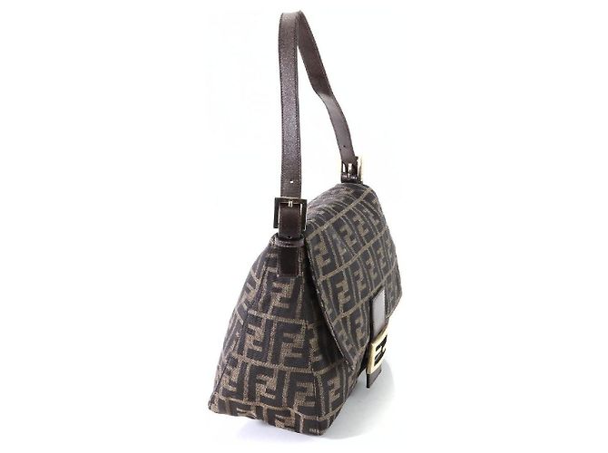 Borsa a spalla Mamma Baguette Fendi Zucca marrone oro D'oro - vista 4