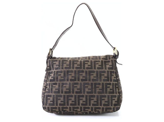 Borsa a spalla Mamma Baguette Fendi Zucca marrone oro D'oro - vista 5