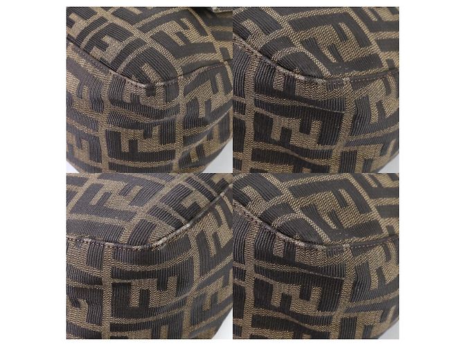 Borsa a spalla Mamma Baguette Fendi Zucca marrone oro D'oro - vista 9