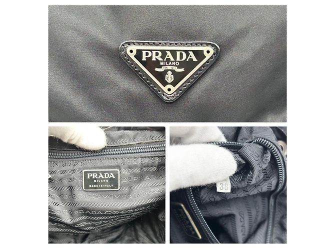 Zaino Prada Sport in nylon nero con logo Blu - vista 10