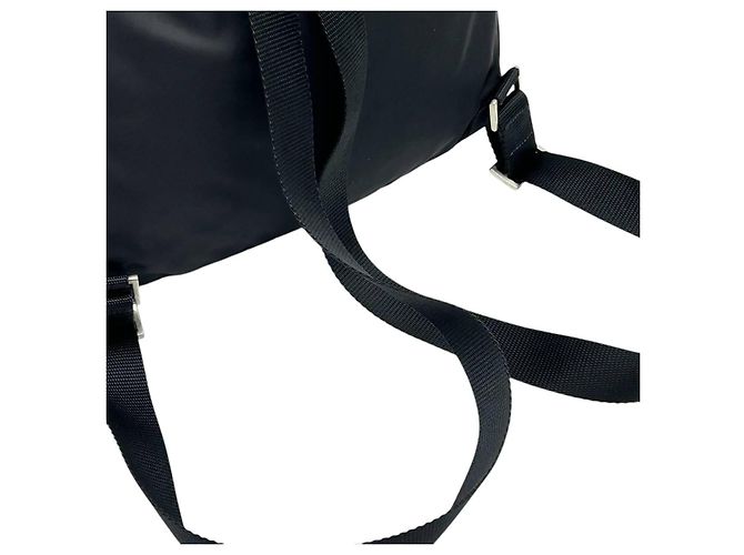 Zaino Prada Sport in nylon nero con logo Blu - vista 6
