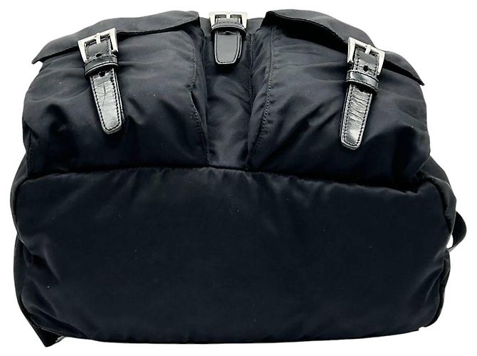 Zaino Prada Sport in nylon nero con logo Blu - vista 7