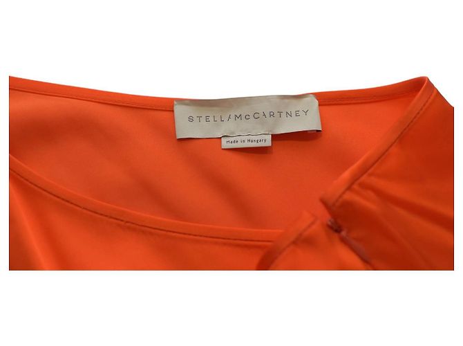 Stella Mc Cartney Vestido mini Stella McCartney laranja em viscose de um ombro - vista 3