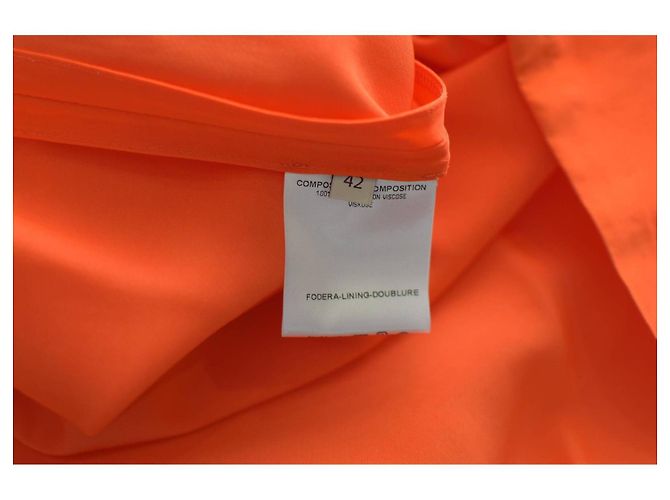 Stella Mc Cartney Vestido mini Stella McCartney laranja em viscose de um ombro - vista 4
