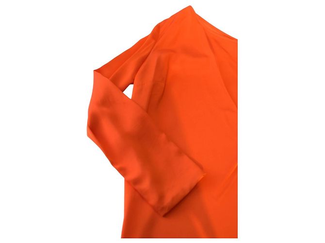 Stella Mc Cartney Vestido mini Stella McCartney laranja em viscose de um ombro - vista 7
