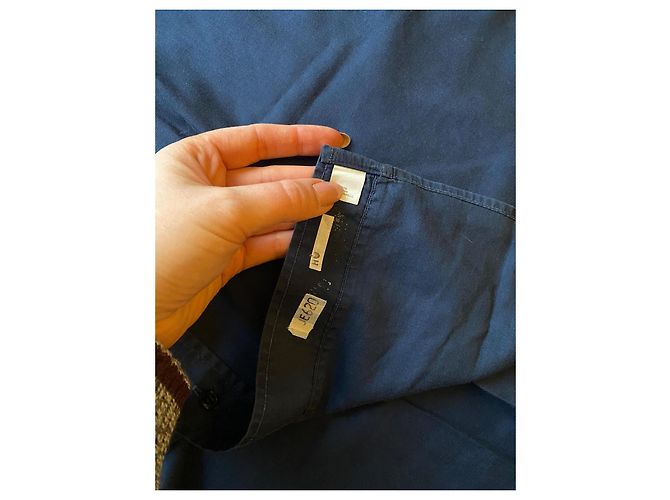 Camicia Christian Dior in cotone blu navy - vista 4